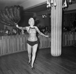 Striptease på Restaurant Elvarheim i Elverum i 1961.